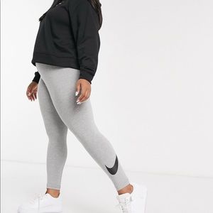Nike Plus high waist swoosh leggings in gray